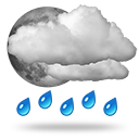 Pluie forte par moments